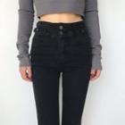 Double Buttoned High-waist Jeans