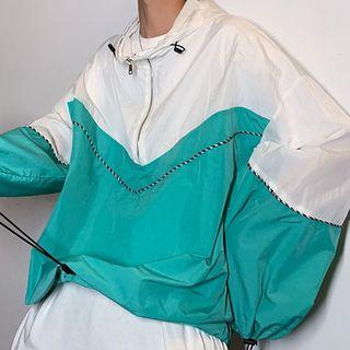 Long-sleeve Color Matching Zip Jacket