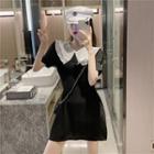 Short-sleeve Double-collar A-line Dress