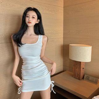 Drawcord Mini Bodycon Tank Dress