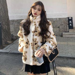 Bear Print Fleece Jacket