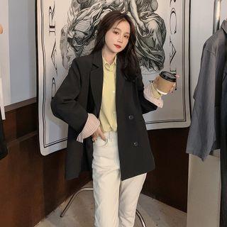 Double Breasted Striped Lining Blazer