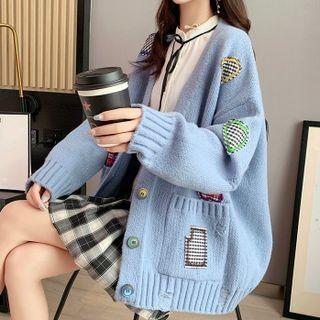 Applique Distressed Cardigan