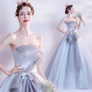 Ribbon Off-shoulder Evening Ball Gown