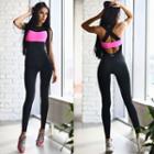 Color Block Sports Sleeveless Jumpsuit