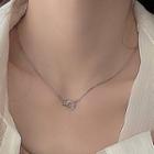 Geometric Pendant Alloy Necklace 3909 - 1 Pc - Silver - One Size