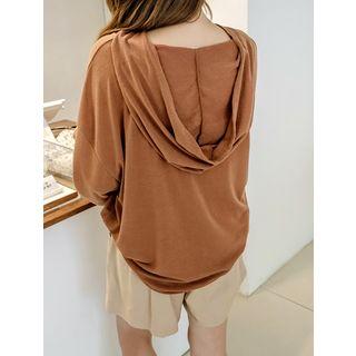 Plus Size Linen Blend Hoodie