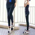 Piped Sports Skirt Leggings Sky Blue - One Size