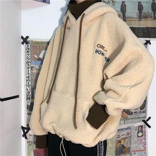 Fleece Lettering Hooded Sweatshirt