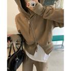 Asymmetrical Zip Hoodie / Wide Leg Pants