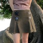 Star Pleated Mini A-line Skirt