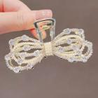 Bow Rhinestone Hair Clamp Ly2253 - Silver - One Size