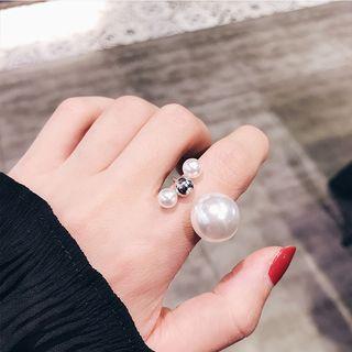 Faux Pearl Layered Open Ring