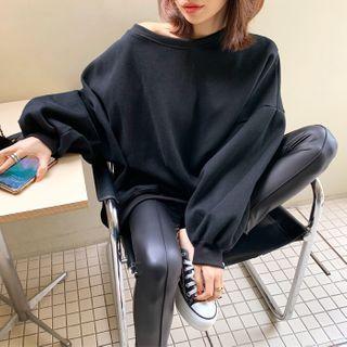Oversized Fleece-lined Pullover