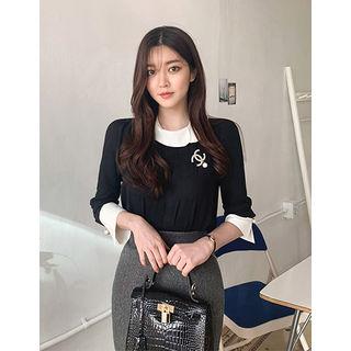Dali Hotel Petal-collar Two Tone Blouse