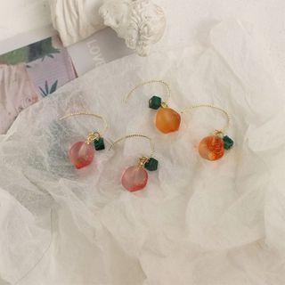 Peach Glass Dangle Earring