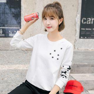 Long-sleeve Stars Print T-shirt