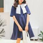 Peter Pan Collar Short-sleeve Dress