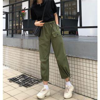 Short-sleeve T-shirt / Drawstring Cropped Pants