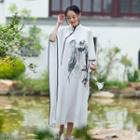 Printed Long-sleeve Maxi Hanfu Dress
