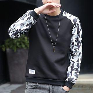 Camouflage-sleeve Pullover
