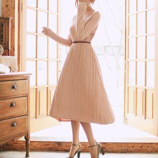 Pleated Knit Dress