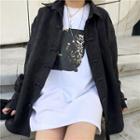 Long-sleeve Frog-buttoned Shirt Black - One Size