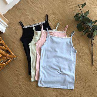 Square-neck Lace-trim Camisole Top