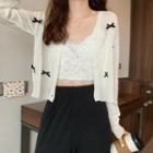 Lace Camisole Top / Bow Light Jacket