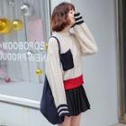 Cable-knit Contrast-trim Sweater