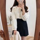 Lapel Dot Long-sleeve Shirt