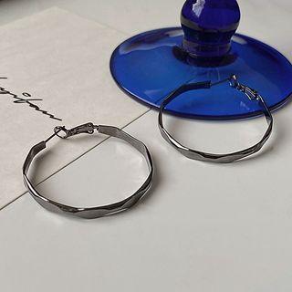 Alloy Hoop Earring 1 Pair - Earring - Black - One Size