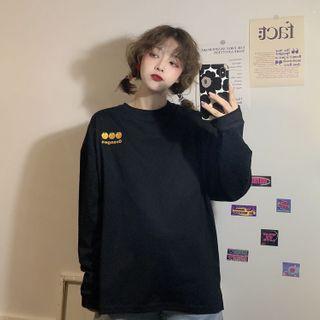 Orange Embroidered Pullover