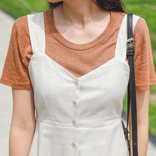 V-neck Ruffle-sleeve Patterned Top
