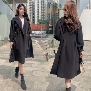 Long-sleeve Double Breast Plain Jacket
