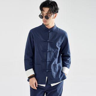 Frog-button Shirt / Frog-button Jacket / Straight-cut Pants / Set