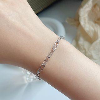 925 Sterling Eyelet Bracelet S111 - Silver - One Size