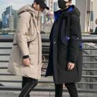 Couple Matching Stand Collar Hooded Padded Coat