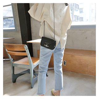 Balloon-sleeve Pintuck-hem Shirt