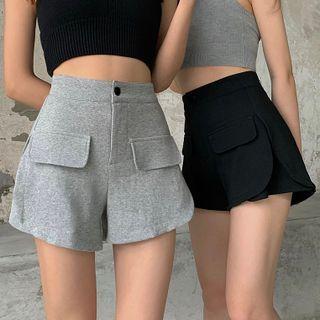 High-waist Slit Mini A-line Shorts