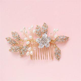 Faux Pearl Rhinestone Branches Hair Comb