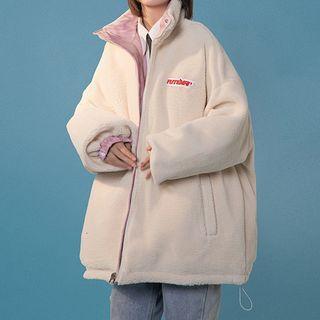 Two Way Fleece Lined Printed Zip Jacket
