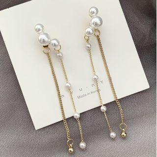 925 Sterling Silver Beaded Drop Earrings Earrings - One Size