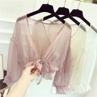 Frill Trim Mesh Light Jacket