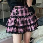 Plaid Tiered Mini Skirt