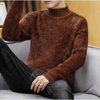 Furry Mock-turtleneck Sweater