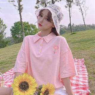 Lapel Polo Short Sleeve Top
