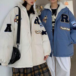 Lettering Fleece Lined Jacket