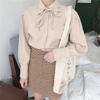 Plain Bow Detail Blouse