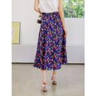 Plus Size Multicolor Pattern Long Skirt